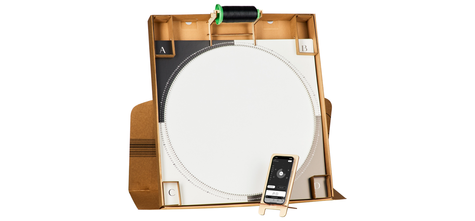 String art kit with base, threads, and accessories